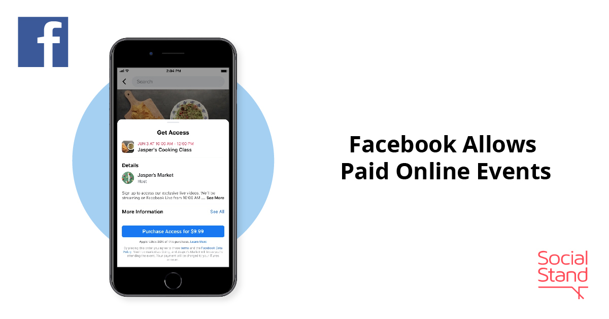 Facebook Allows Paid Online Events Social Stand