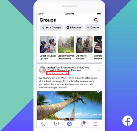 Facebook Allows Branded Content Within Groups