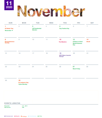 Twitter's Marketing Calendar for November 2020