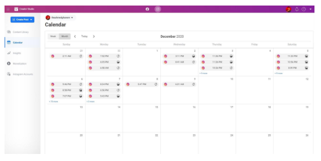 Facebook Tests Instagram Content Calendar on Creator Studio