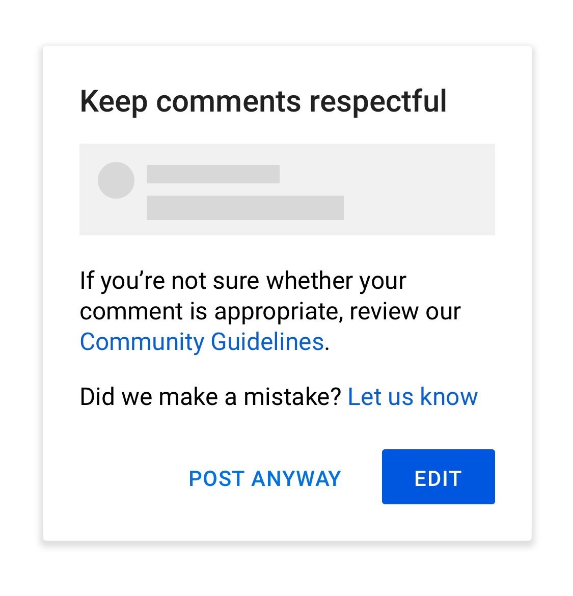 YouTube Enables Offensive Comment Warnings