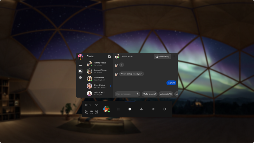 Facebook Oculus Quest 2 將 Messenger 集成到 VR 遊戲中