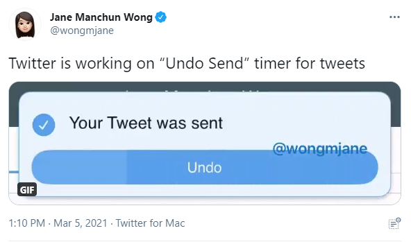 Twitter Is Testing Option to Undo Tweets