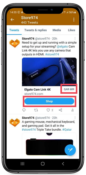 Twitter Experiments Adding Shop Button on Twitter Cards