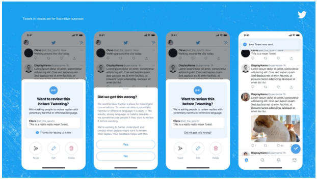 Twitter Updates Its Warning Prompts for Offensive Comments