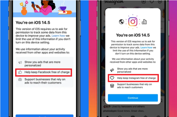 Facebook 修改 iOS 14.5 的數據跟踪提示