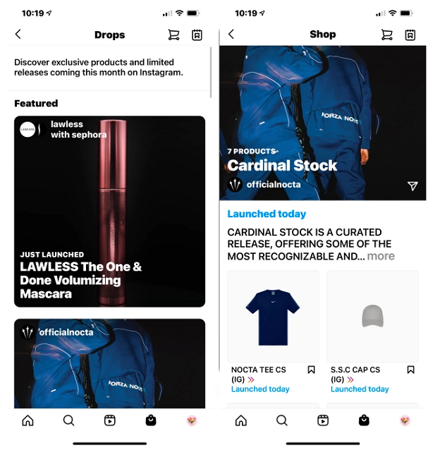 Instagram Rolls Out a New Product Showcase Called Drops