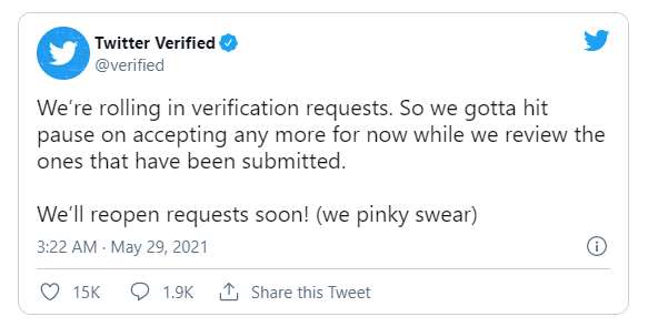 Twitter Temporarily Halts Profile Verification