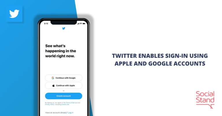 Twitter Enables Sign-In Using Apple and Google Accounts