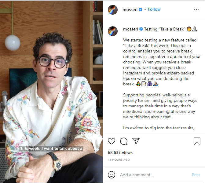 Instagram Tests "Take a Break" Feature