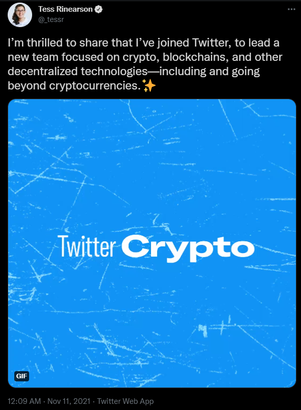 Twitter Welcomes New Crypto Team