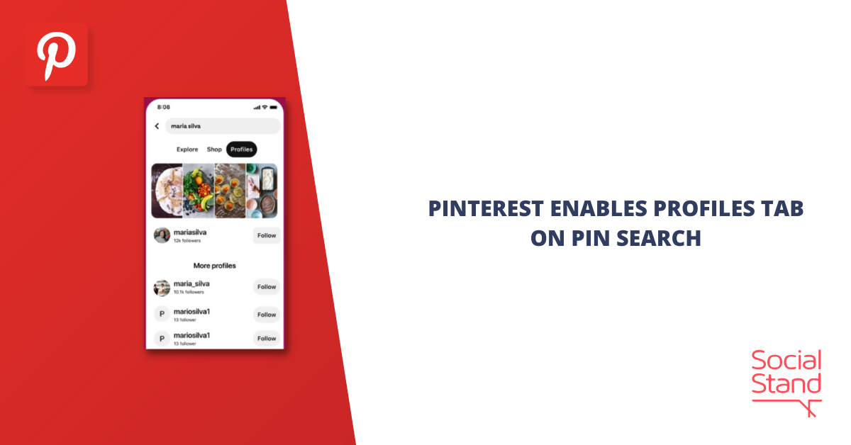 Pinterest Enables Profiles Tab on Pin Search Social Stand