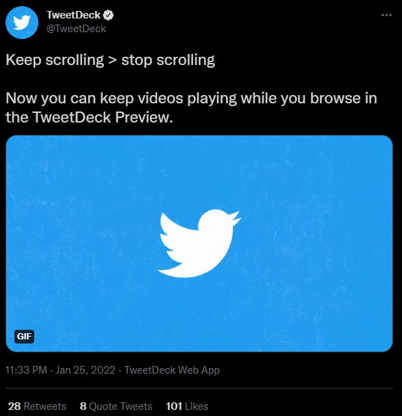 Twitter Enables Playback on TweetDeck