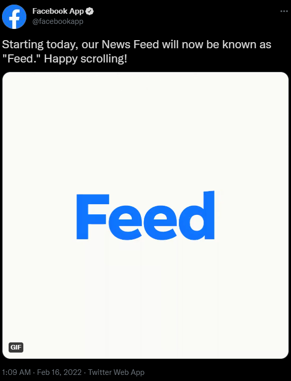 Facebook Renames the News Feed