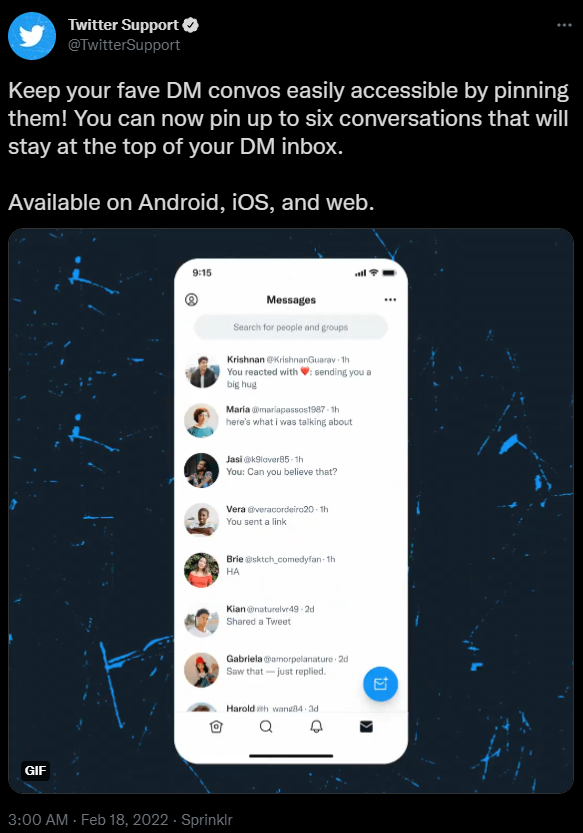 Twitter Now Allows Users to Pin DM Chats for Important Conversations