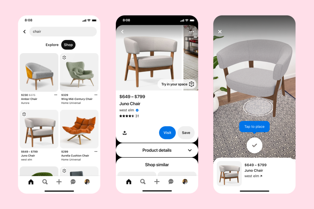 Pinterest Introduces Try On for Home Decor to Make Home Decor Purchases Easier