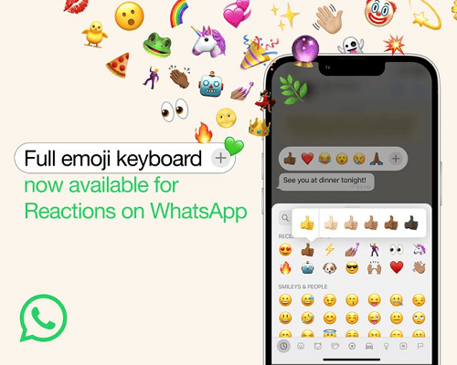 WhatsApp Rolls Out All Emoji Reactions