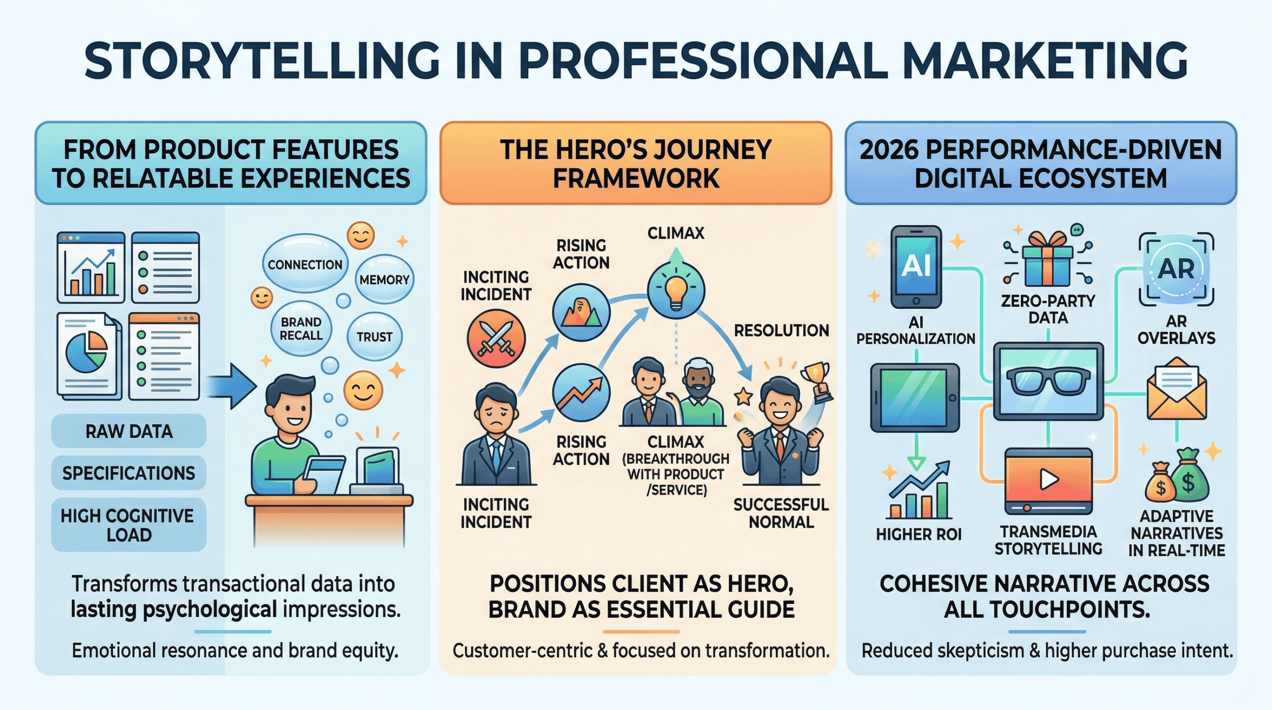 Strategic storytelling for marketers infographic