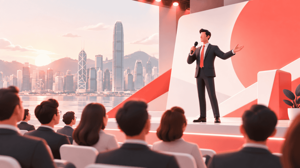 專業主題演講嘉賓在香港活動中向高階主管發表演講