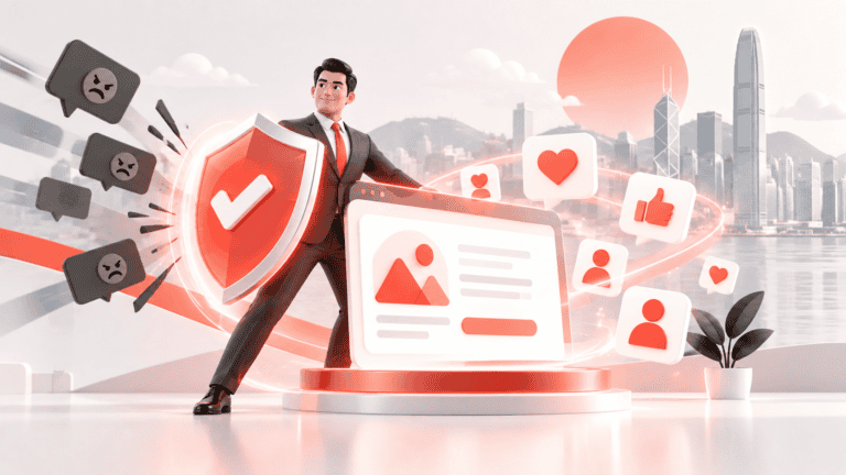 Business leader protecting a trusted online brand reputation in Hong Kong